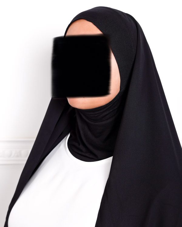 HIJAB CAGOULE INTÉGRÉ À ENFILER Hijab cagoule à enfiler pour femme pas cher mon hijab pas cher noir